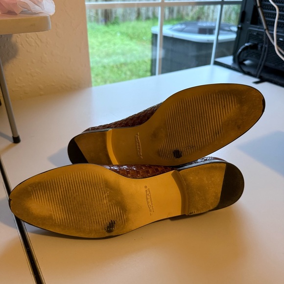 Trotters Liz Slip On Flat Shoes Woven Brown Leather Loafers Womens sz 9 - Picture 8 of 10